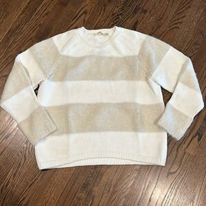 J. Brand cream striped crew neck sweater